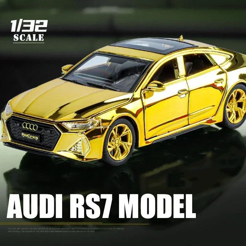 1:32 Audi RS7 Quattro Sportback Auto in miniatura in lega Pressofuso in metallo Modello di auto Collezione di suoni e luci Veicolo giocattolo per bambini