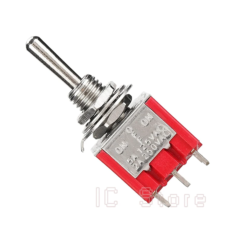 20PCS MTS-303 MTS303 DPDT 9 Pin 3 Position ON-OFF-ON 5A 125VAC 2A 250VAC Mini Toggle Switch Panel Mount with Red Handle
