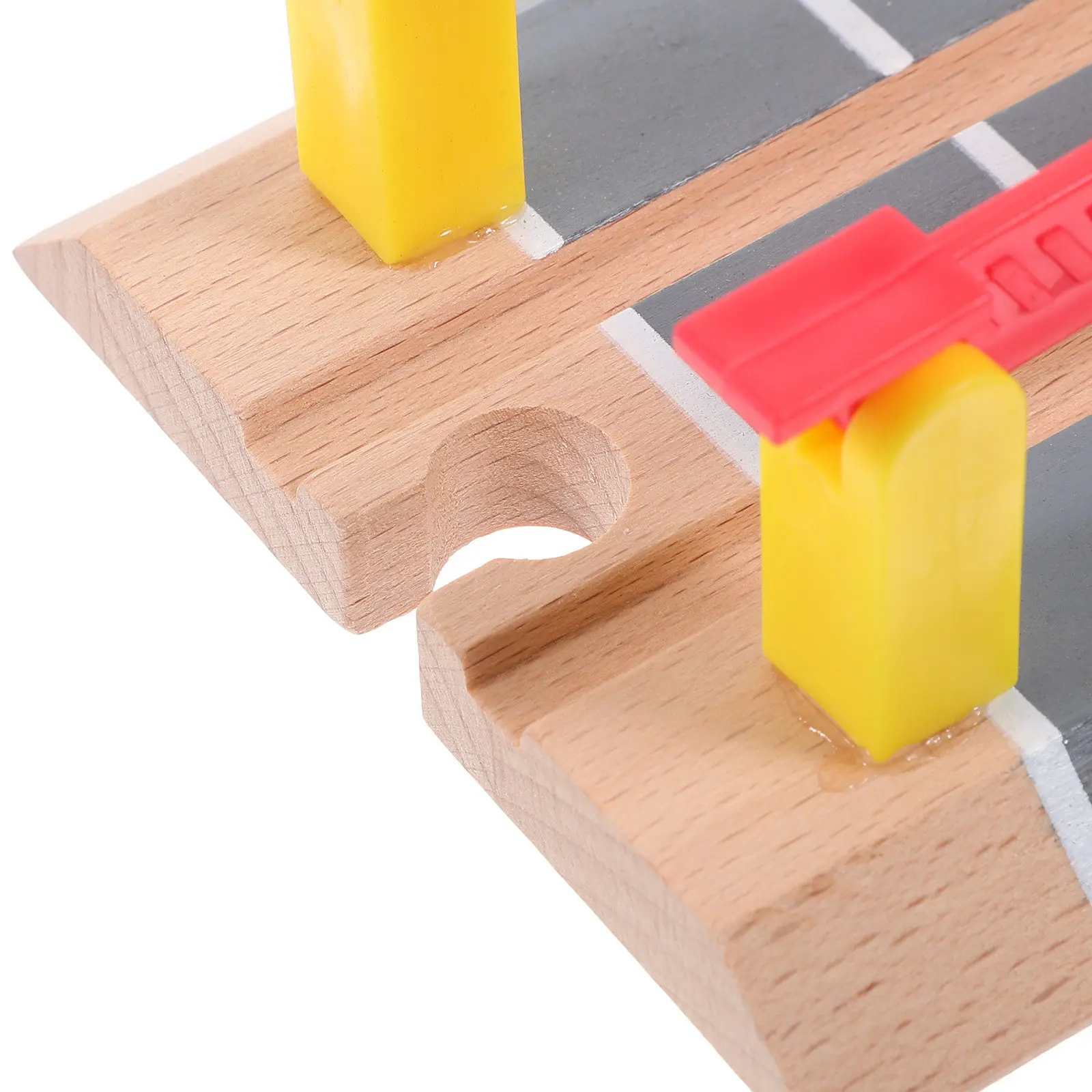 

Wooden Train Track Railing Barrier Railway Road Block Educational Plaything for DIY Train Set Accessories Simulation Railway