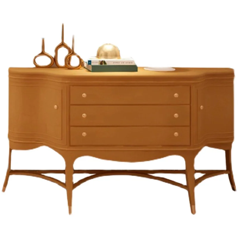 

American Light Luxury Semi-round Entrance Solid Wood Luxury Foyer Cabinet Simple Living Room Semi-round Decorative Edge Cabinet