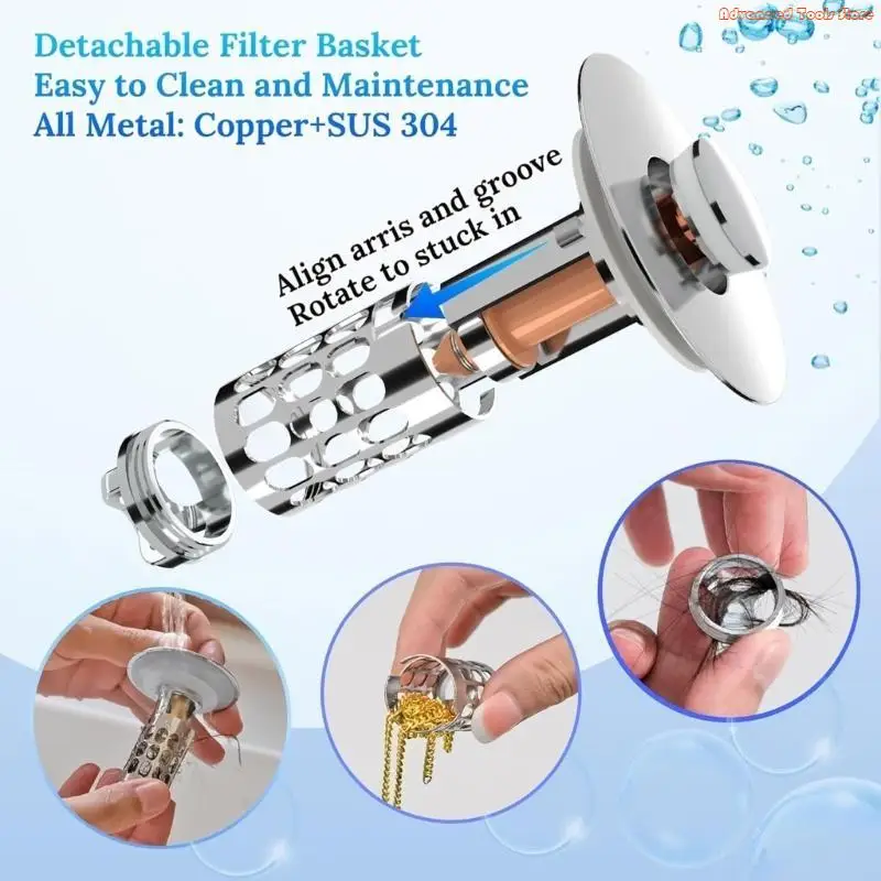 

Sink Drain Basket Bounce Cores Sink Strainer Wash Basins Drain Filter Easy Use W91B