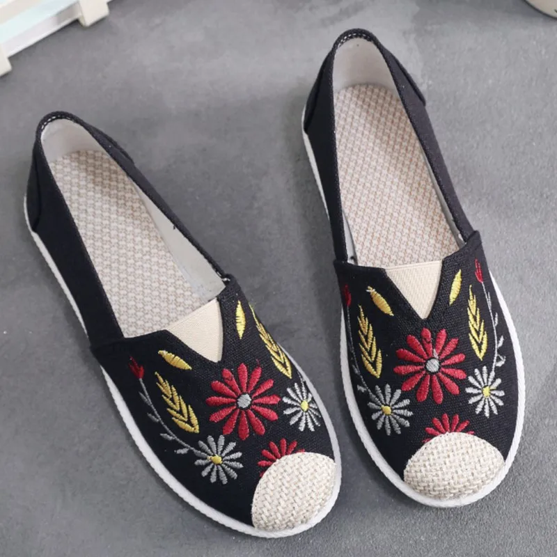 лоферы женские 2023 Ladies Casual Comfort Bohemian Slip On Lazy Shoes Womens Flat Slip On Canvas Strap Loafers Straw Espadrilles