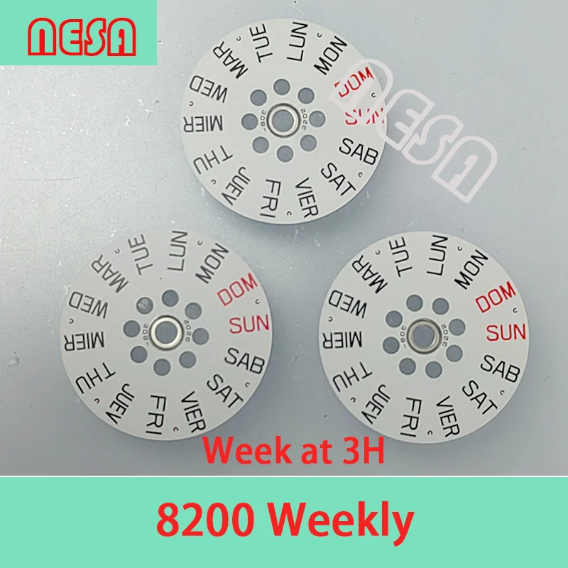 Watch Parts Week Weekly Date Calendar Week Disk Fit 7750 2834 2836 2824 8285 8200 8205 VX33 VJ33 6T51 YN56 At 3H 6H 9H Watch