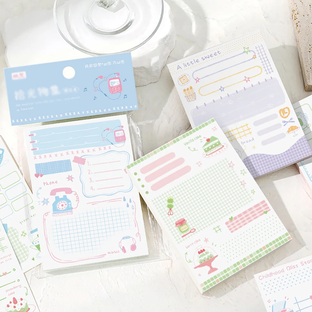 Memo Book Three liang Sweet Event Series Non stick Handbook Material Paper Tearable Message Memo Book