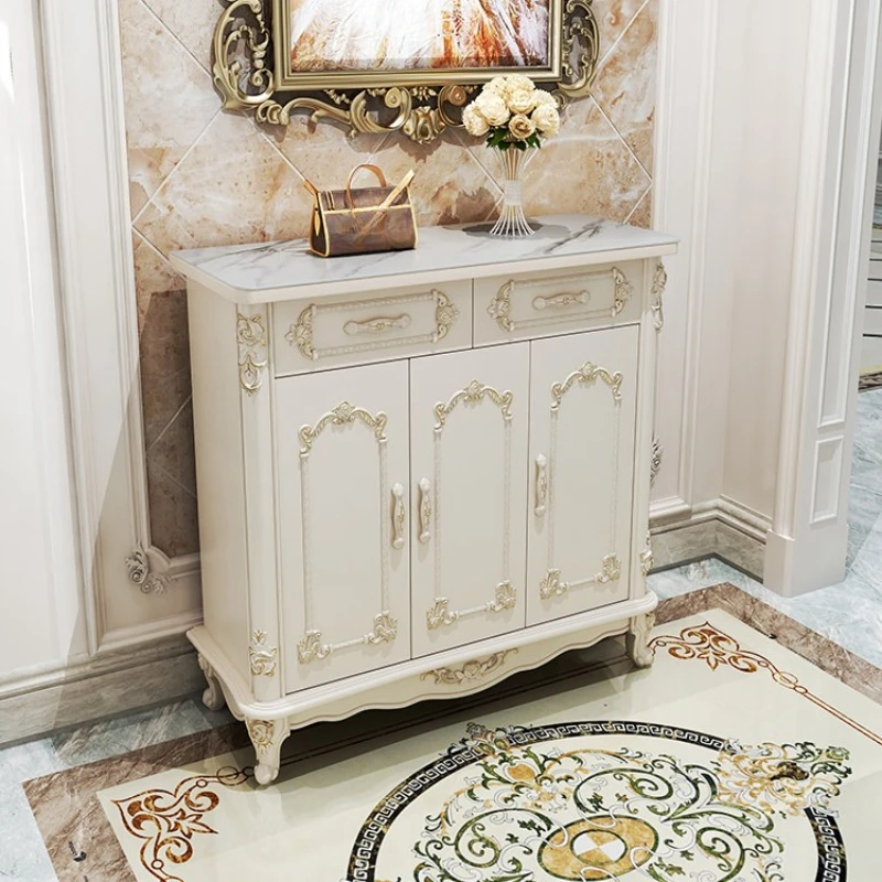 European-style high-end Shoe cabinet light luxury  household entrance integrated locker large capacity retro zapateros furniture