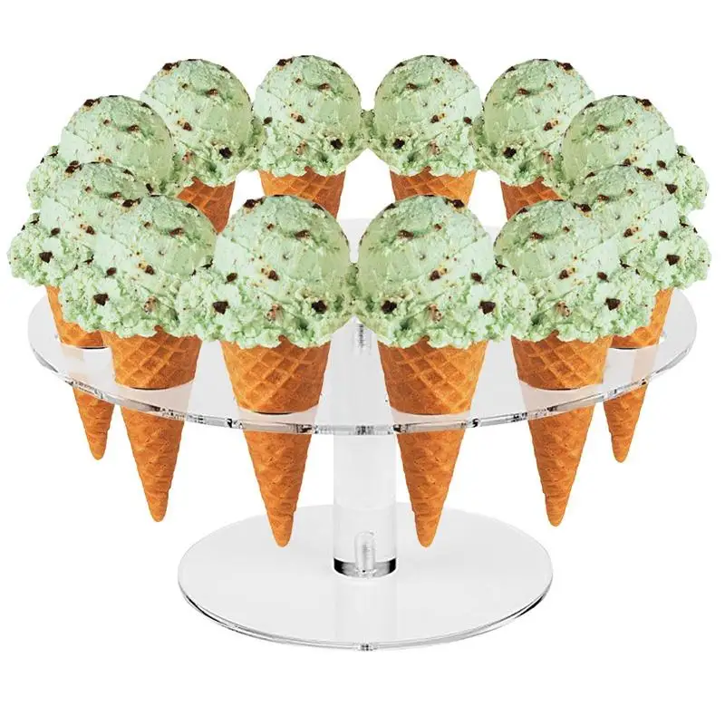 Ice Cream Cone Holder Waffle Cone 16 Holes Displaying Stand