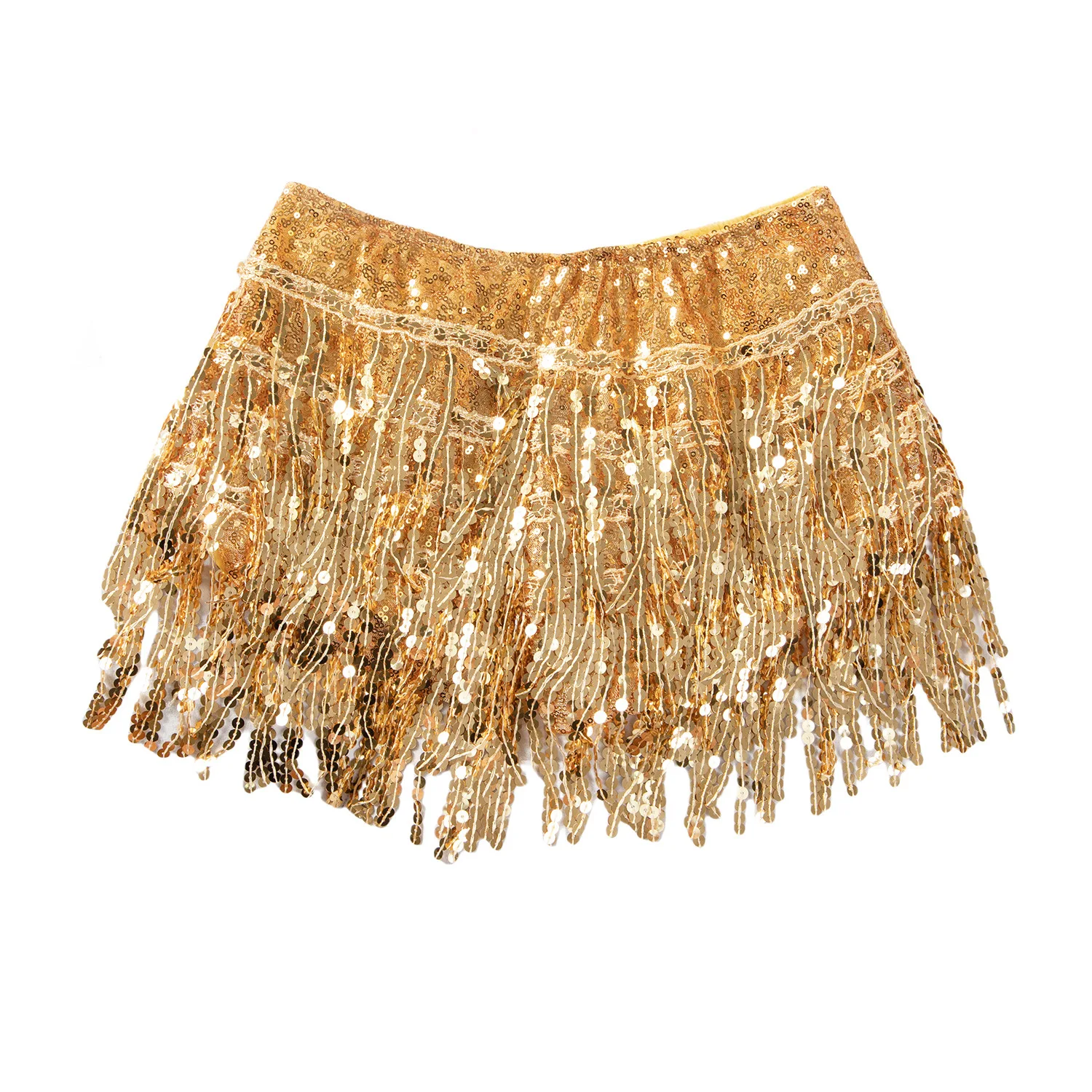 women's sequined fringed shorts skirts