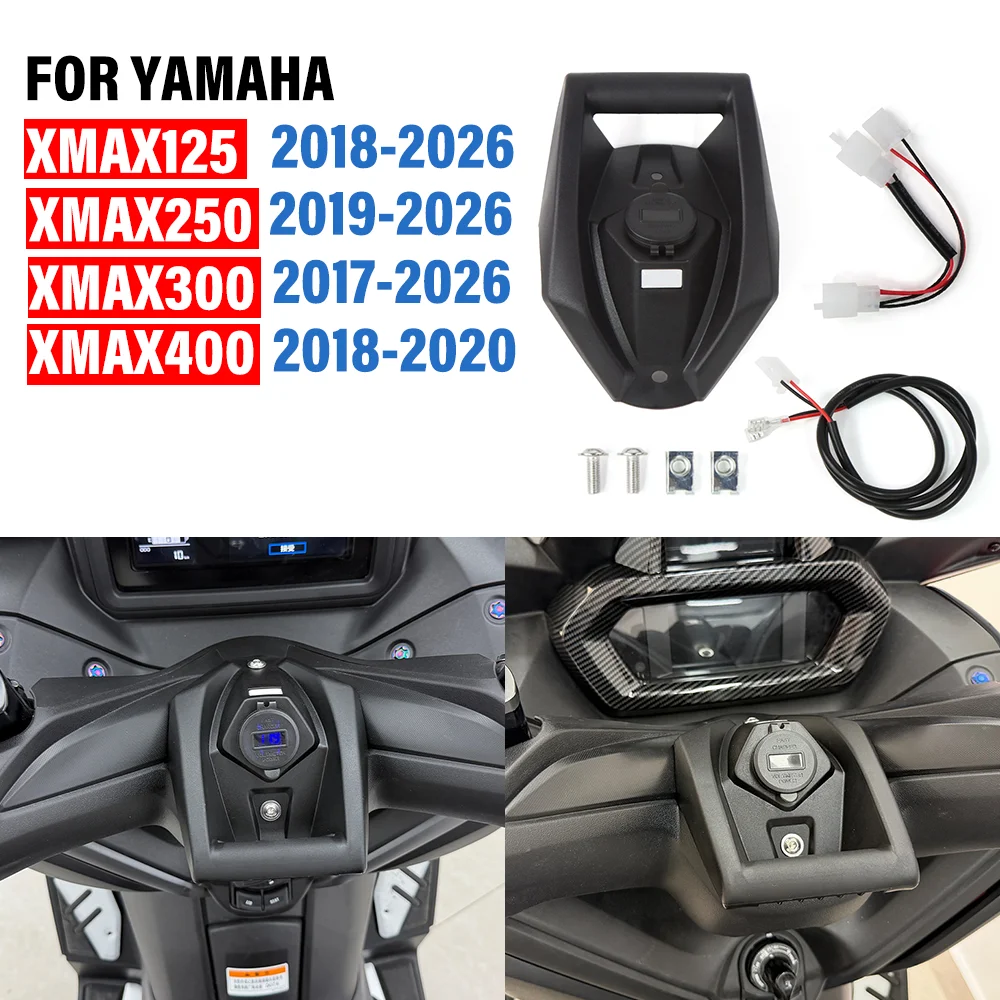 

FOR YAMAHA XMAX300 X-MAX 250 125 400 Motorcycle GPS Phone Navigation Bracket Wireless USB Charging Port Holder Mount Accessories