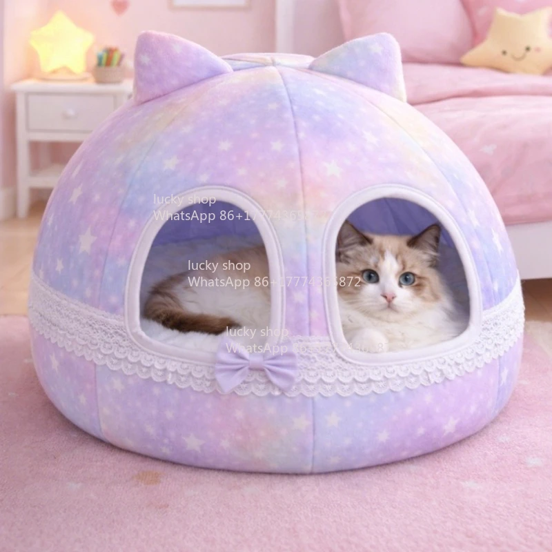 High-value Cat Warm Semi-closed Cat Litter Removable Comfortable Kennel