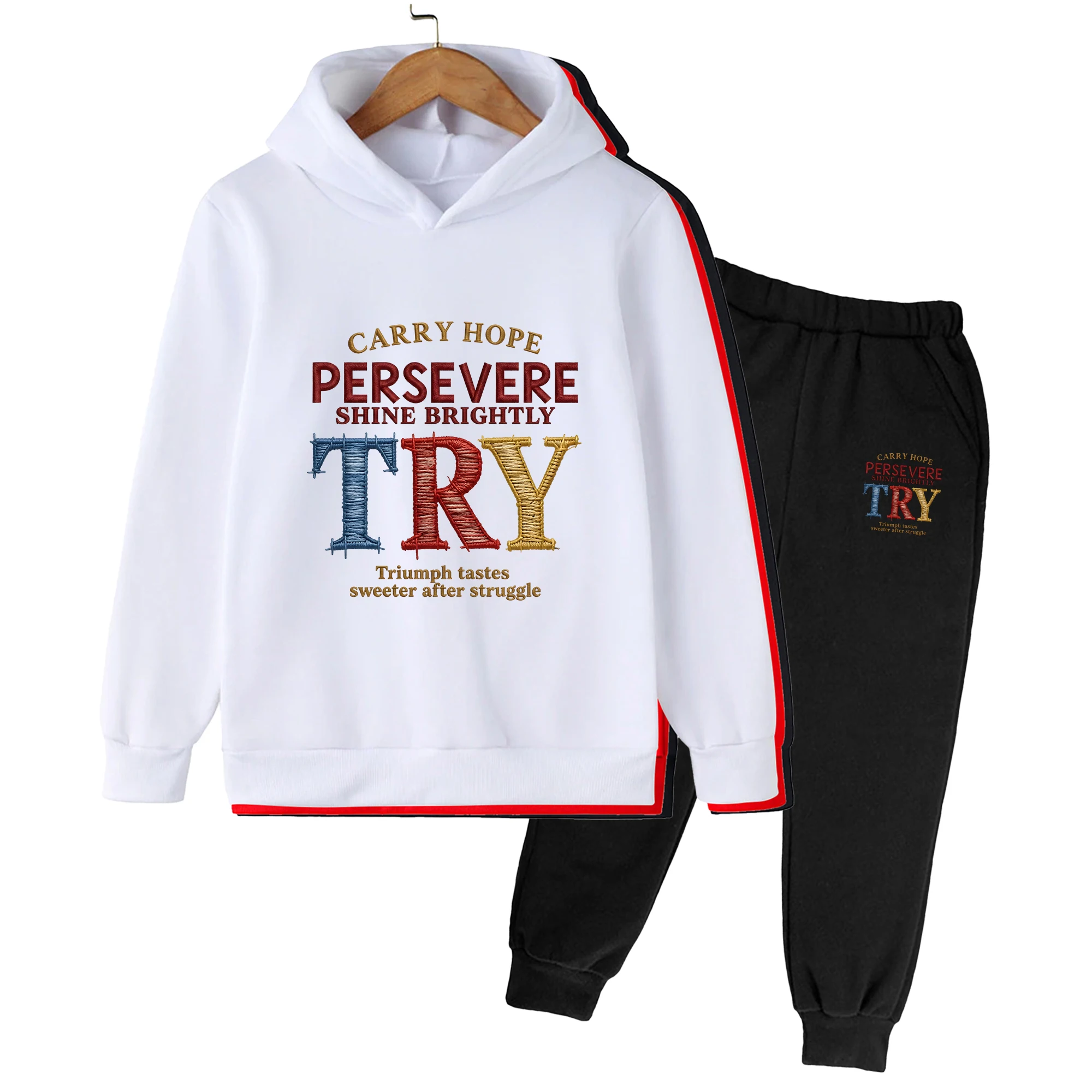Kids Hoodies Sweatpants Set Preppy Letter Printed Boys Girls Sweatshirts Children Clothing Sets 3 14Y Autumn Oversized Winter
