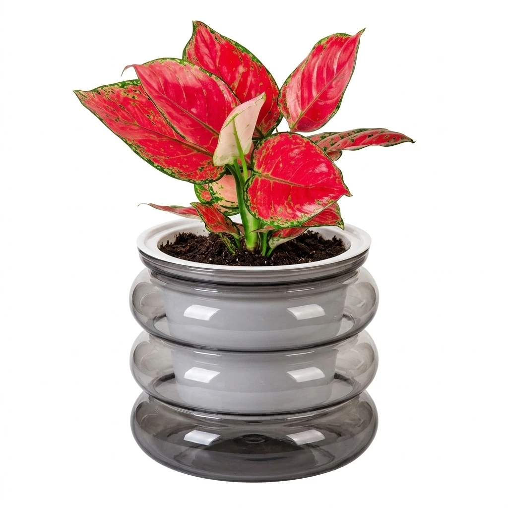 Clear Planter Self-Watering Plant Pot for Home Office Desk Decor Transparent Plastic Mini Flowerpot Root View Durable