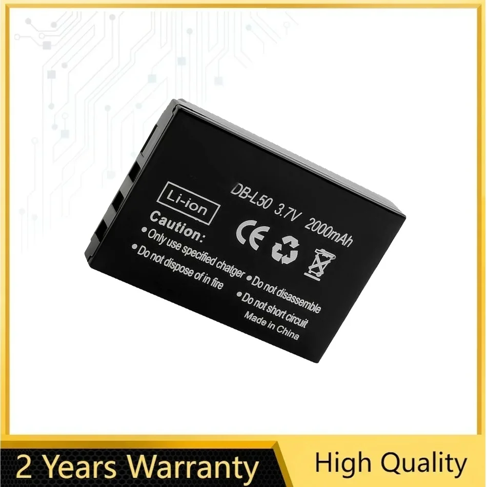 

Литий-ионные полимерные аккумуляторы DB-L50 для Sanyo VPC-TH2, VPC-HD2000, VPC-HD2000EBK, WH1, TH1