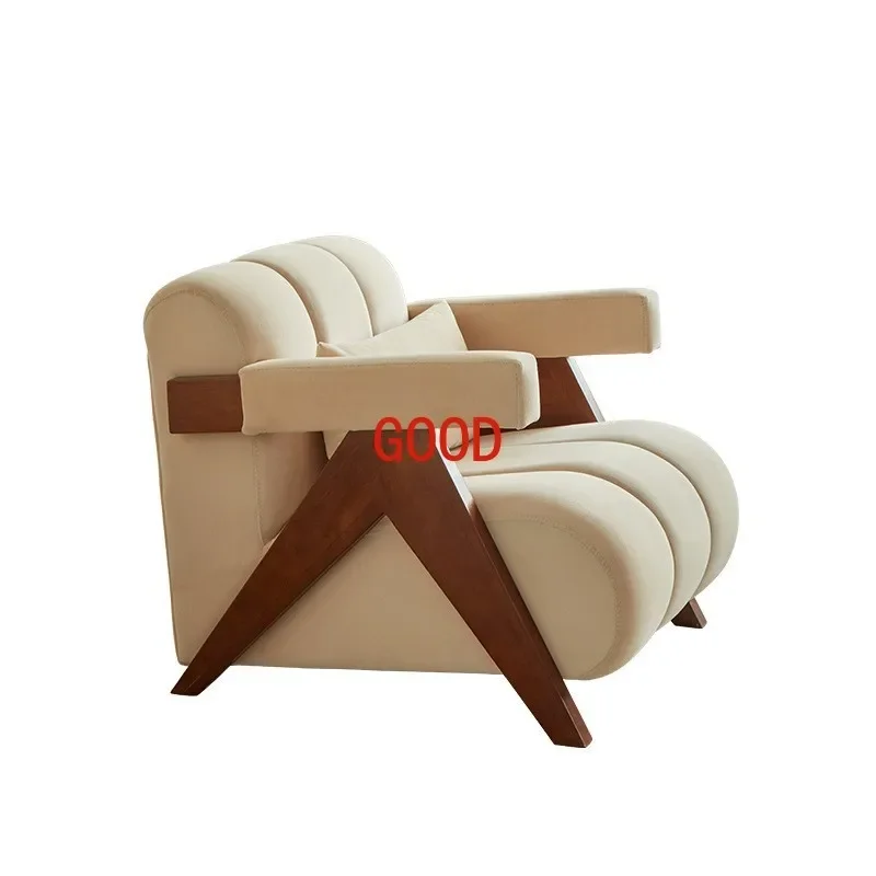 

Wabi-sabi Style Living Room Single Sofa Chair Sherpa Designer Japanese Cream Balcony Leisure Chair Sofa Chair New Style 2024