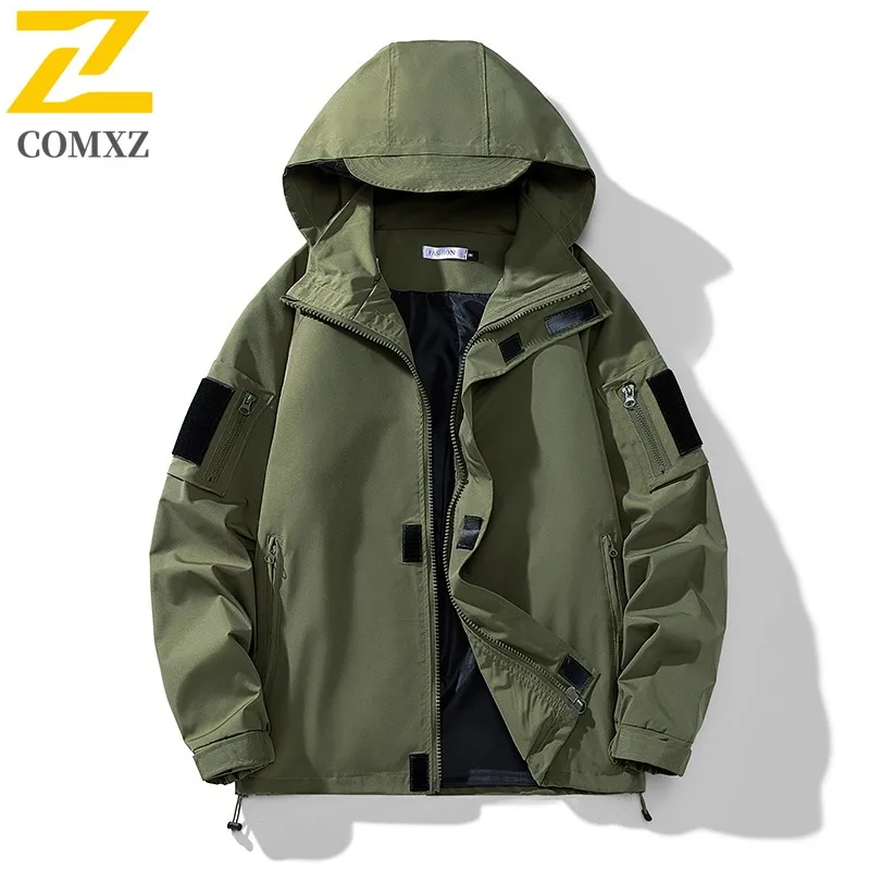 

COMXZ осень-зима новое пальто с капюшоном ветрозащитное универсальное красивое студенческое модное мужское пальто свободная повседневная куртка