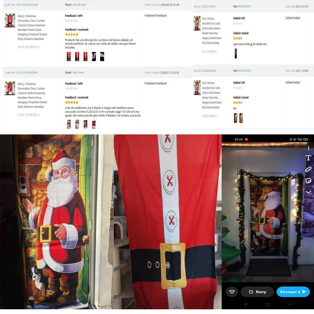 ม่านประตูตกแต่งคริสต์มาสร่าเริงการ์ตูนซานตาสโนว์แมนเรนเดียร์บ้านเครื่องประดับแบบแขวนในวันคริสต์มาสทางเข้างานเลี้ยงในฝัน