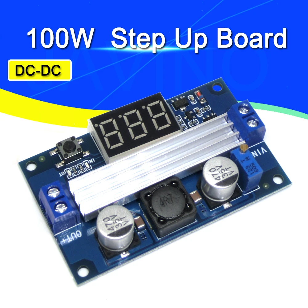 DC DC Digital Booster Step-up Converter Regulated Power Supply Module + VoltMeter 100W DC-DC 3-35V to 3.5-35V Step Up Board