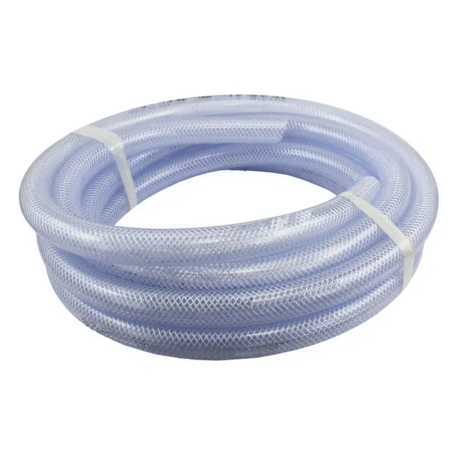 

HPpvc075100ft 100 x 3 4 ID High Pressure Braided Clear Flexible PVC Tubing Heavy Duty UV Chemical Resistant Vinyl Hose Water Oil