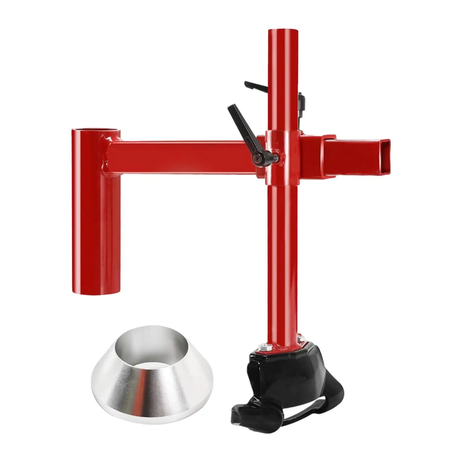 

Carbon Steel Tire Changer Adapter Red Duck Head Tyre Changer Manual Kit with Silver Cone Accessory for Auto Service