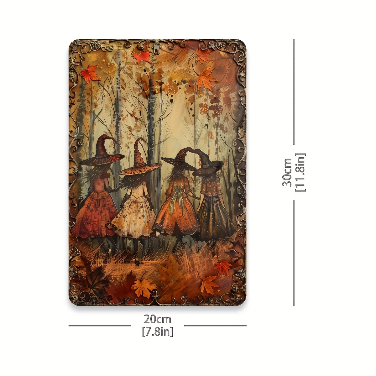 Witch in The Mystic Forest - Vintage Metal Tin Sign, Fantasy Art Style Wall Decor for Gym, Cafe, Garage, Dining Room, Home And F