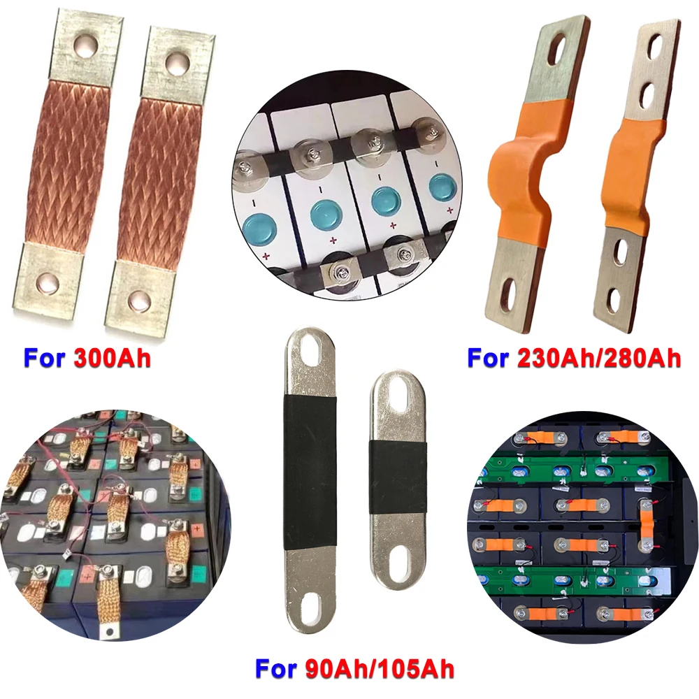 90Ah 105Ah 230Ah 280Ah 300Ah Busbar Lifepo4 Battery Flexible Copper Connector 38mm 56mm 64mm 74mm for 12V Lifepo4 Battery Use