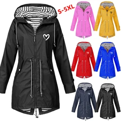 Herbst & Winter Frauen Outdoor wasserdichte Regen jacke Lauf mantel Jacken Klettern Kapuze Ärmel Kapuze Wind jacke Jacke