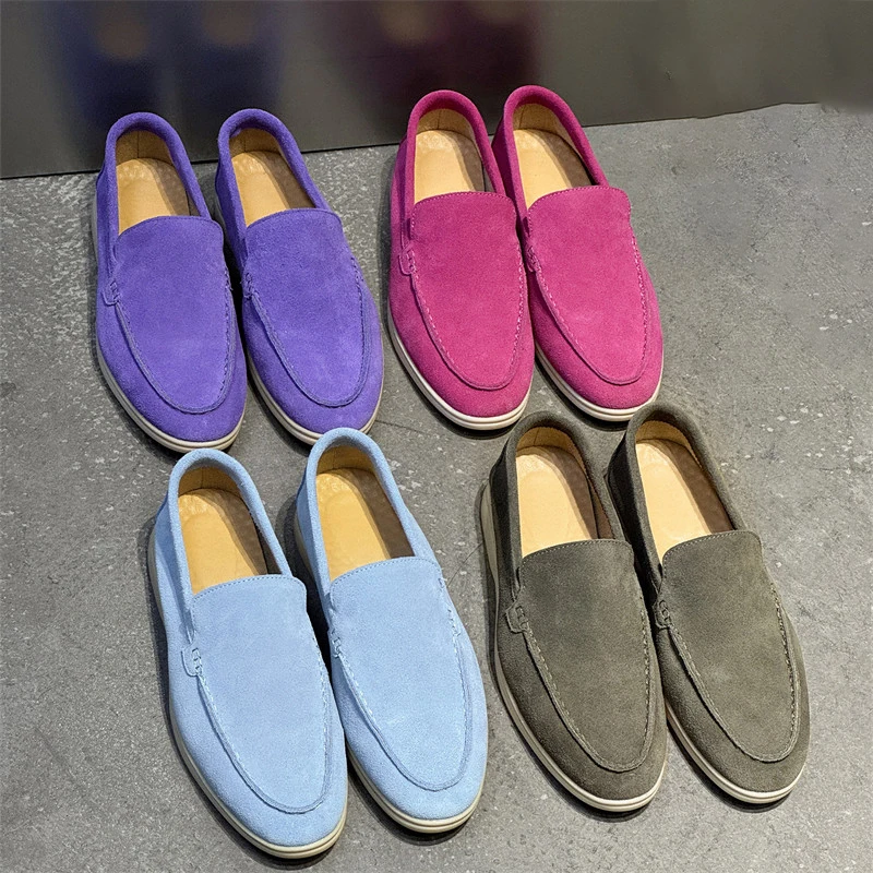 Men's Faux Suede Slip-On Loafers Multi Color Options Soft Cushioned Insole Rubber Sole Lightweight Casual Walking Daily Footwear