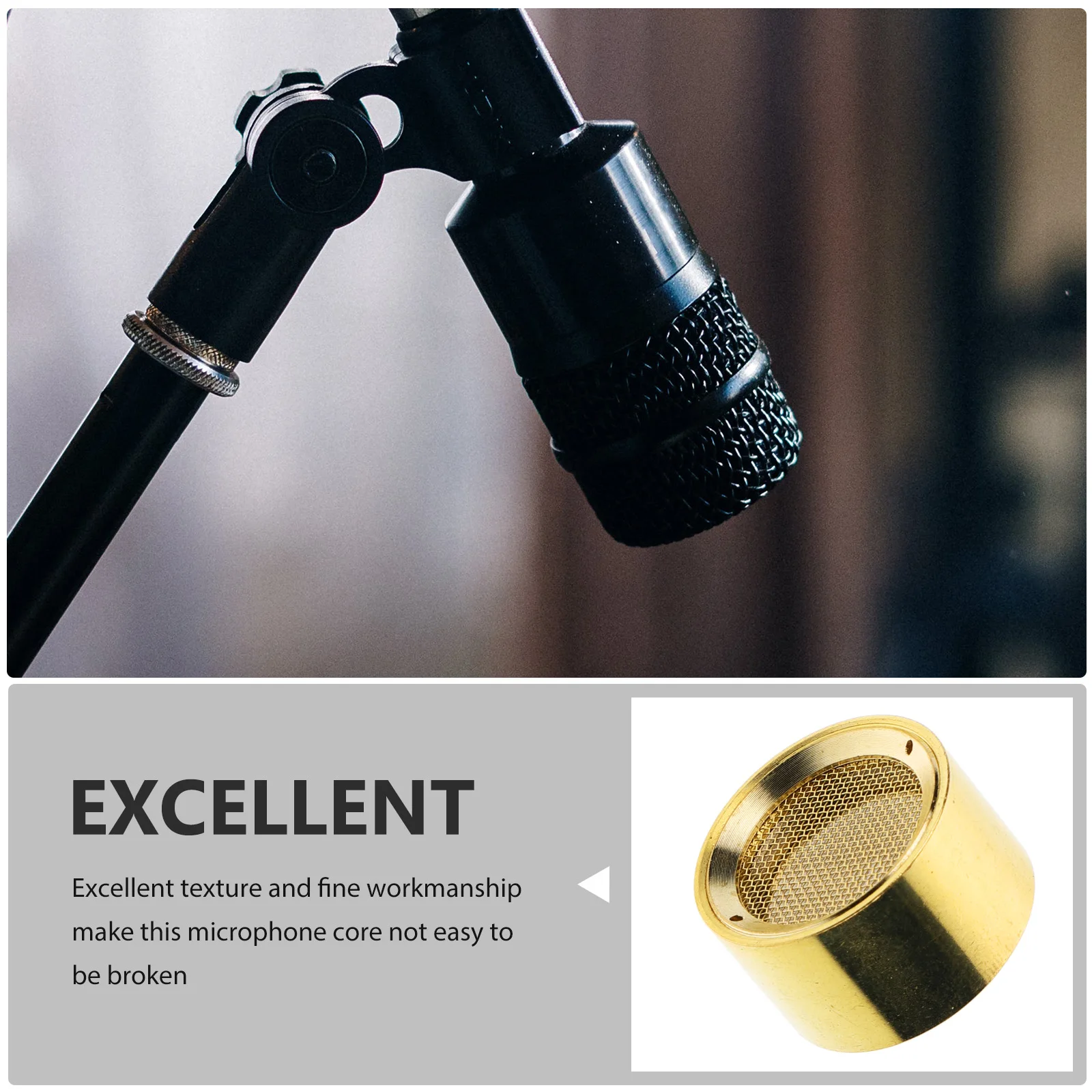 

Durable Replacement Microphone Core Condenser Mic Capsule for Singing Recording Clear Sound Mic Supplies Microphone Capsule