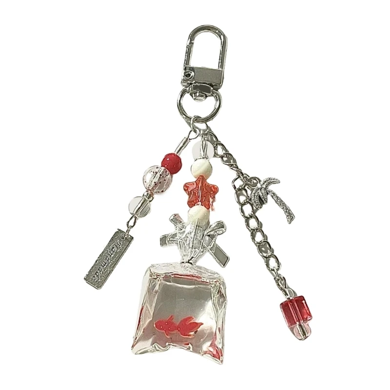 Artistics Bead Key Holder Accessory with Lovely Fish Charm Unique Gifts Portable for Craft Lovers Outfits