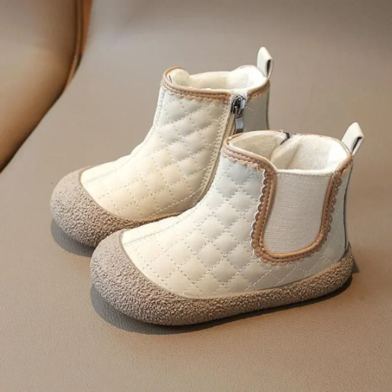 Autumn Winter Baby Girl Shoes Kids Snow Boots Children Shoes Outdoor Non-slip Infant Shoes Waterproof Plush Ankle Boots