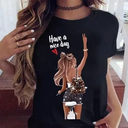 New Explosive Fashion Sunflower Flower Girl Leggings Half Sleeve Round Neck Large Size Printed Short Sleeve T-shirt Female Tops