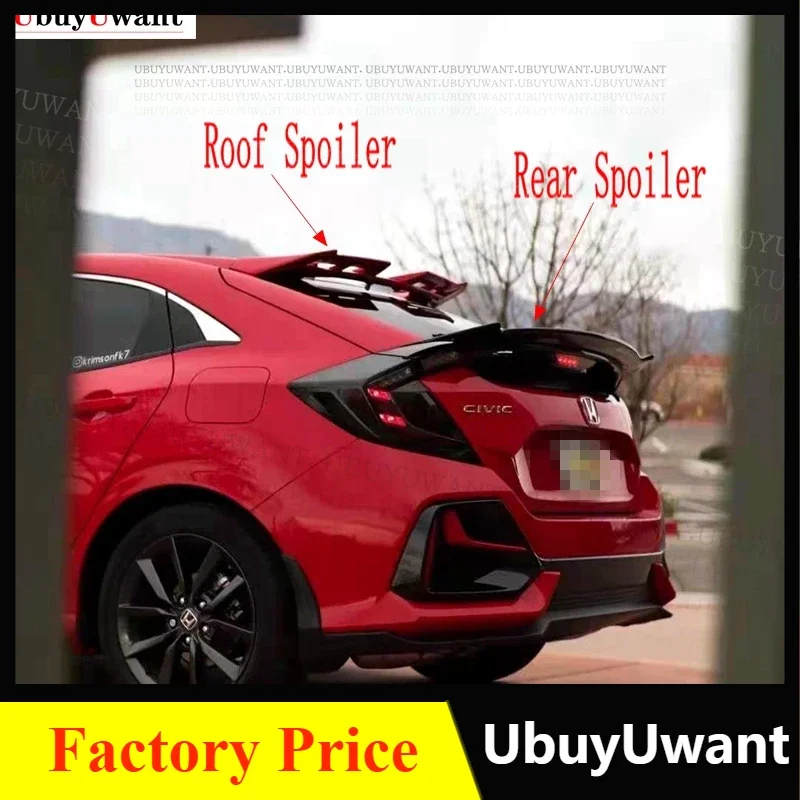 

High Quality Roof And Rear SPOILER For Honda Civic Hatchback 2017 - 2020 Car Styling