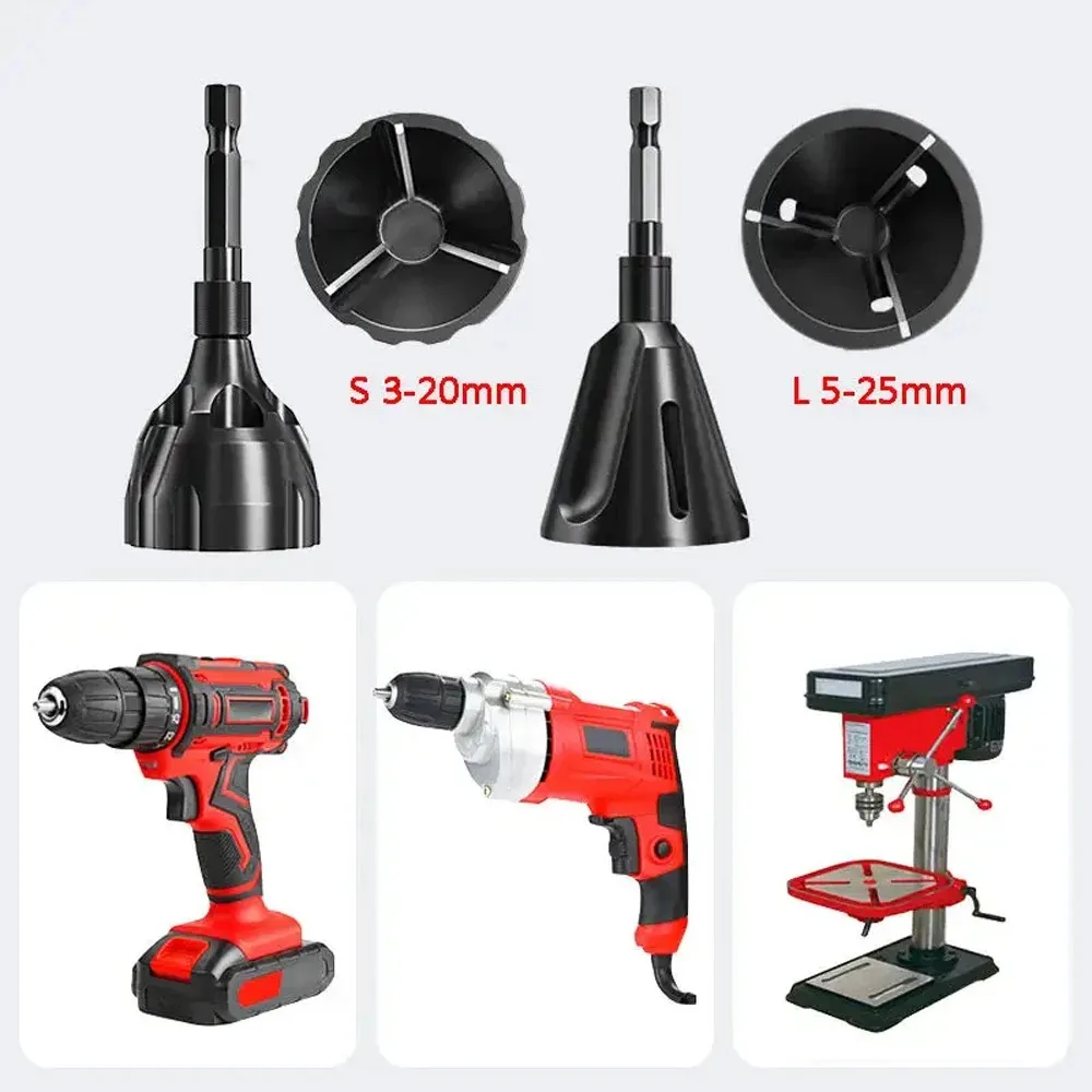 3-19mm Deburring Chamfer Tool for Metal, Hex Bolt Thread Trimming, Stainless Steel Burr Removal, Drill Bit Accessory Fixed Size