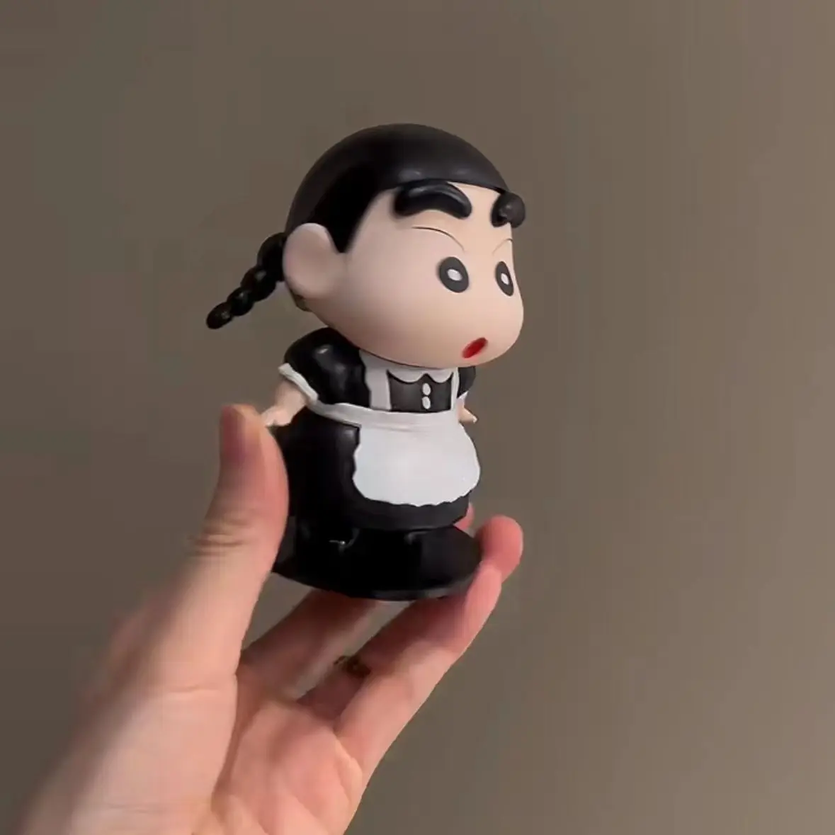 Crayon Shin Chan 10cm Anime Figure GK Shin Chan Cos Maid Small Plait Kawaii Desktop Decoration Model Brithday Toy Gift