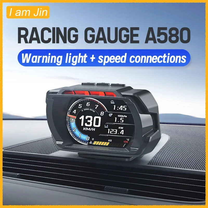 New Car Head Up Display OBD Auto Full LCD Racing Instrument Display Smart Car HUD Dashboard Computer Racer Gauge Speedometer