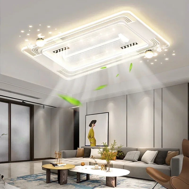 

Modern Bladeless Ceiling lamp fan 6 Speed ceiling led light fan for Living Room Bedroom Children's Room home fan