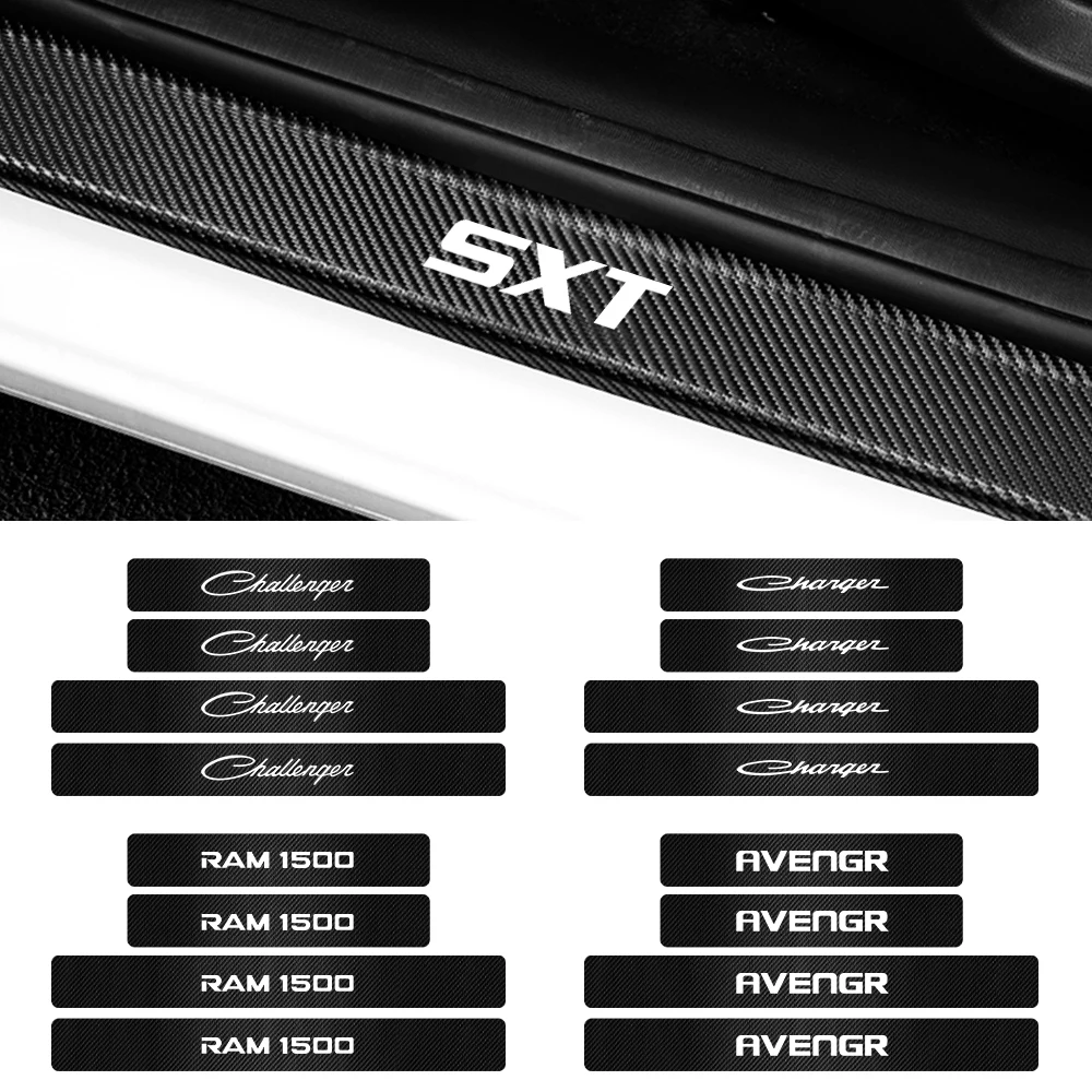 Pegatinas protectoras antideslizantes para umbral de puerta de coche, accesorios para Dodge Durango Caliber Dakota Neon SXT Nitro Ram SRT