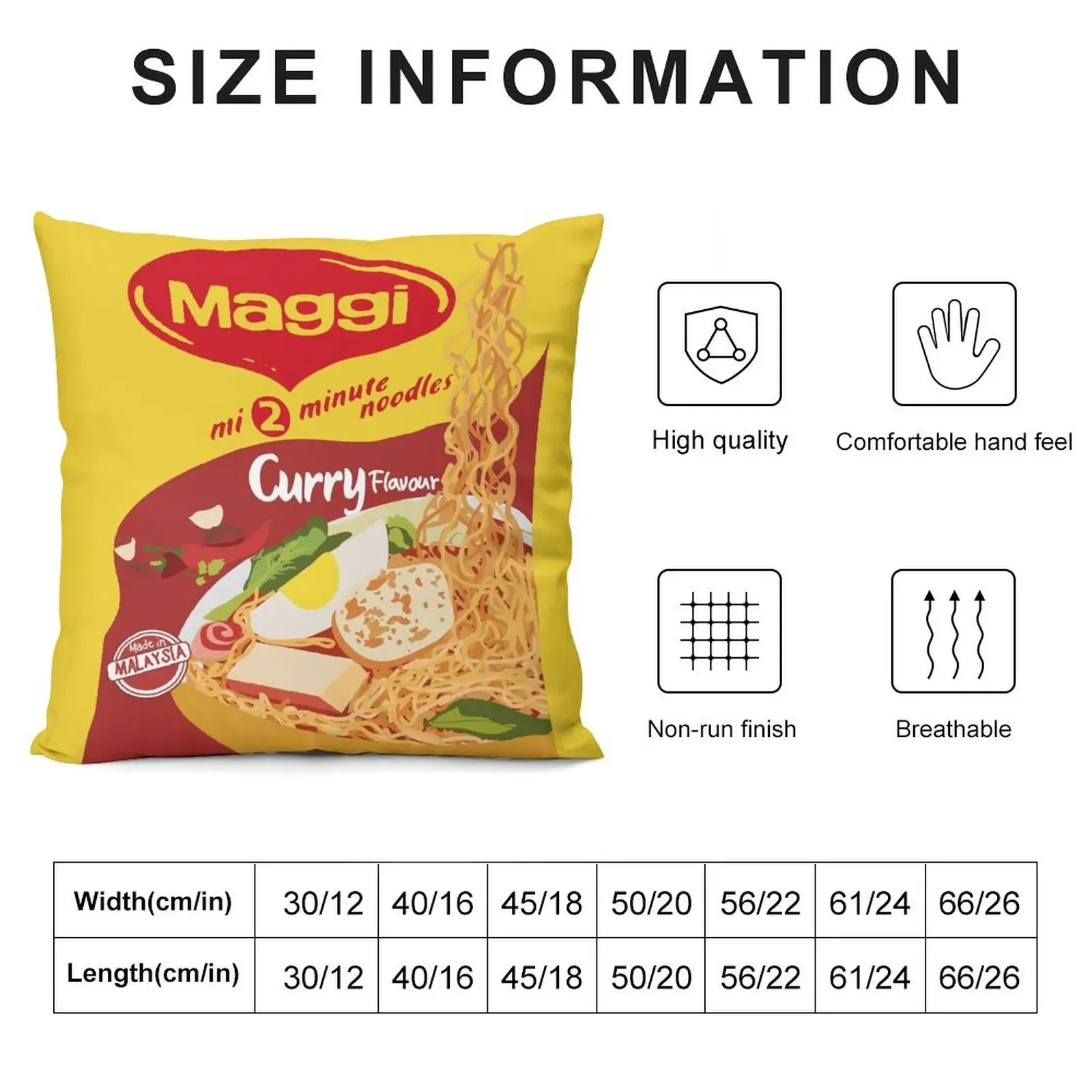 maggi noodle 2-minute pack: curry flavour Throw Pillow Cushions For Children luxury decor pillow