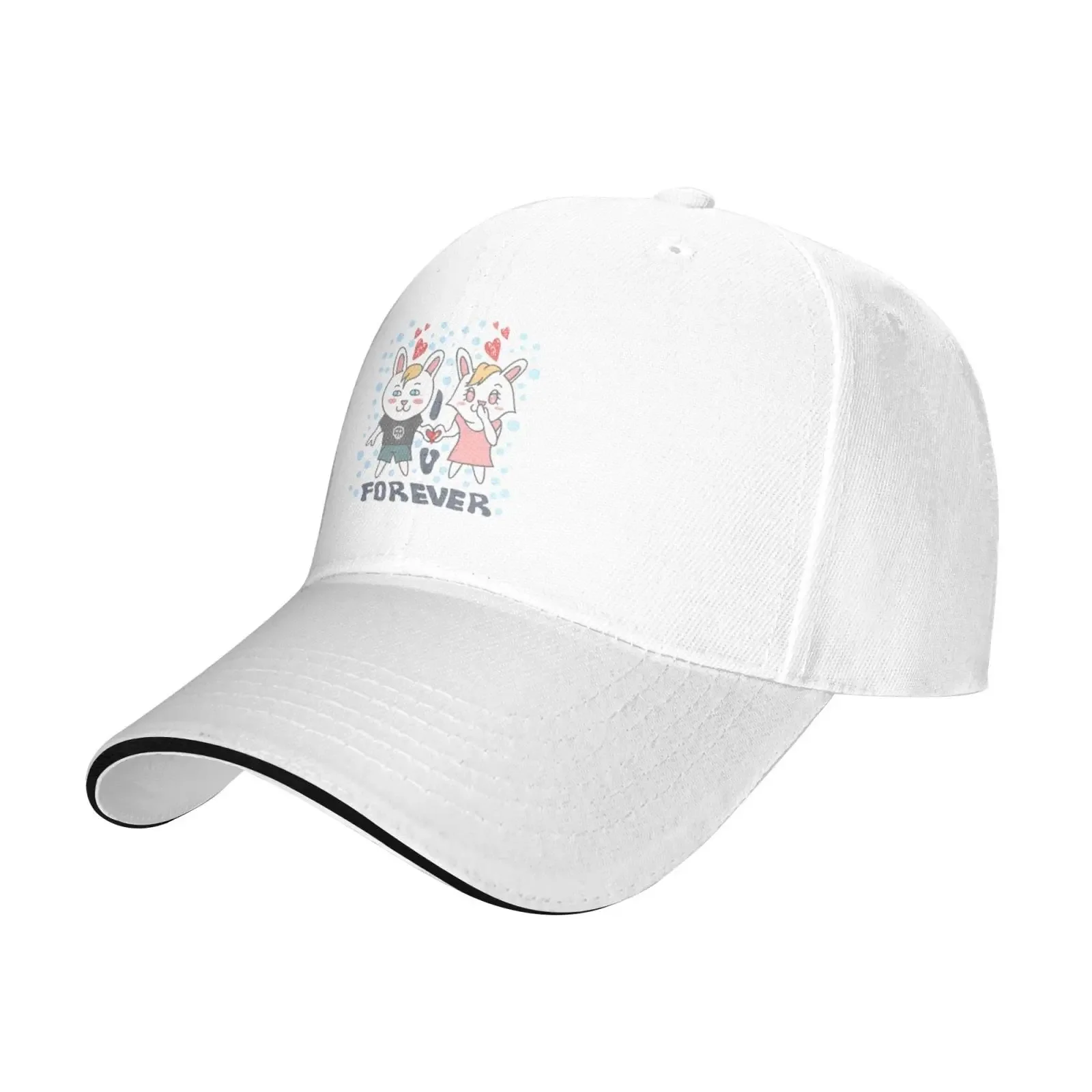 I Love U Forever Rabbit Baseball Cap for Men Women Adjustable Unisex Golf Dad Hats