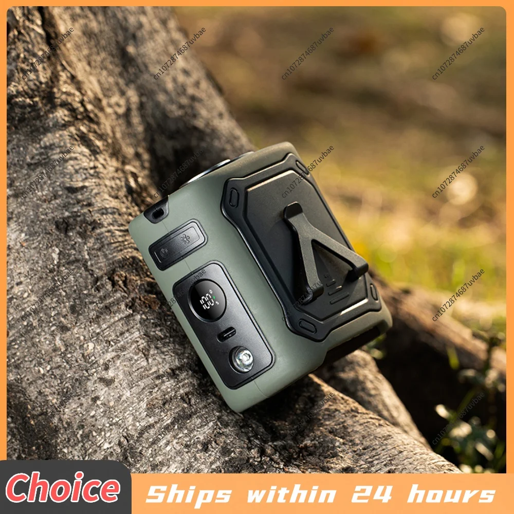 4000/8000mAh Travel Wearable Waist Fan Outdoor Camping Rechargeable Cooling Fan With Night Light Air Circulator Fan 13000RPM