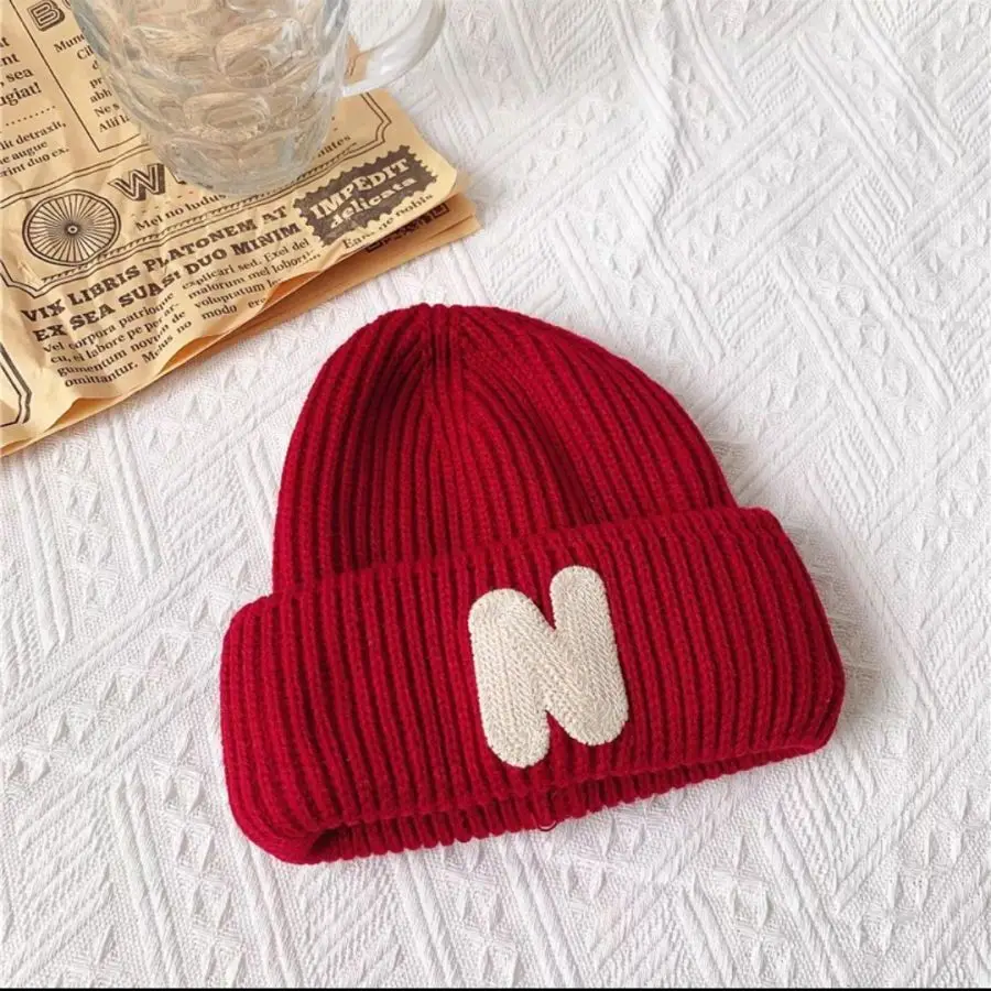 ins Korean version of everything autumn and winter children melon skin wool hat alphabet hat boys and girls baby pullover knitte