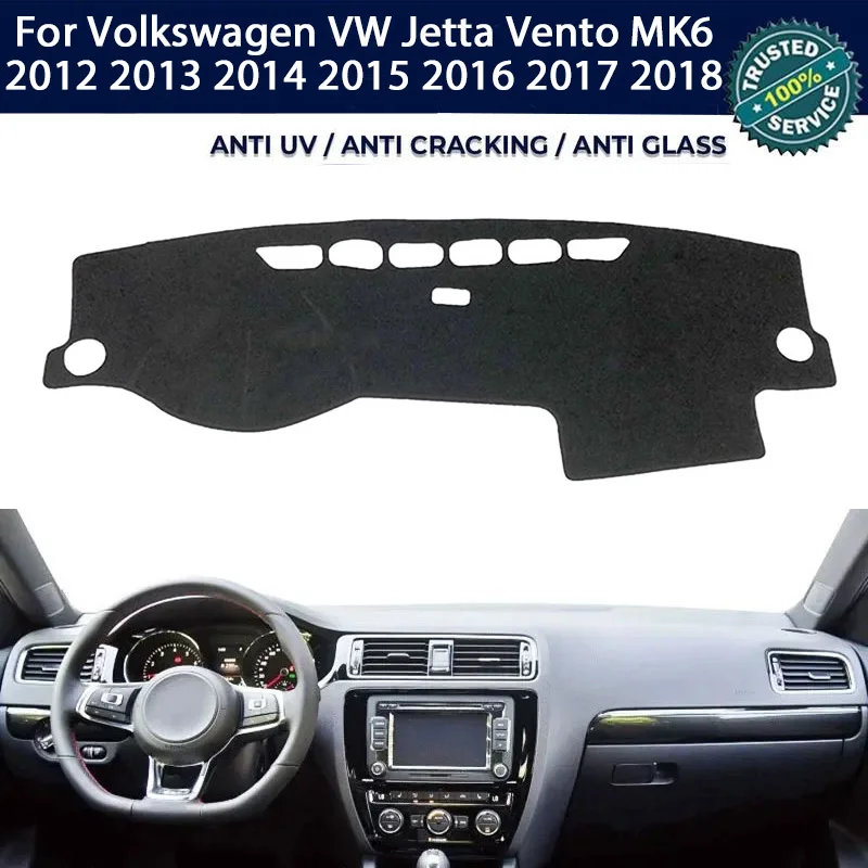 Protector de Tablero Anti-UV Personalizado para Volkswagen VW Jetta Vento MK6 2012 2013-2018, Alfombrilla Protectora para Consola Central