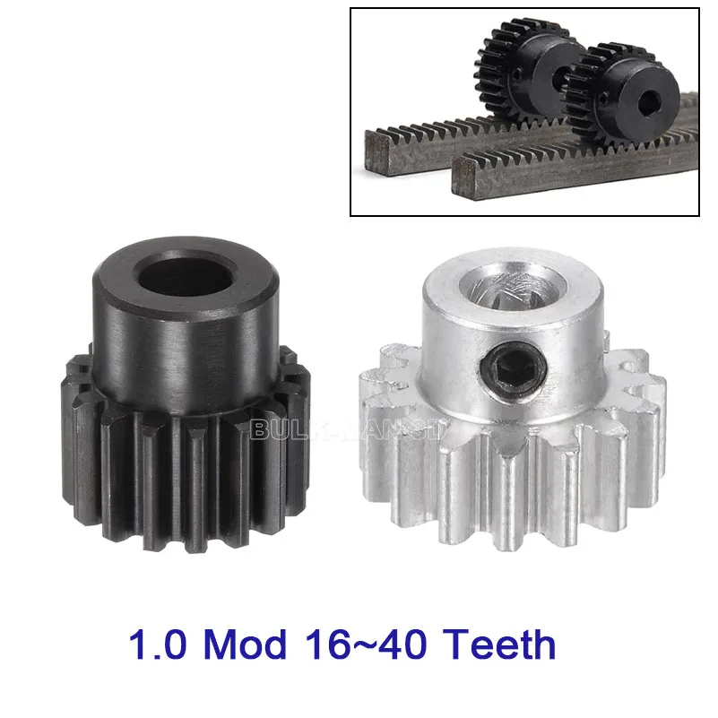 1Pcs 1M Module Spur Gear Metal Pinion Gear Wheel 6.35mm Bore 16T 20T 32T 40T Transmission Gear with Hub for CNC DIY Parts