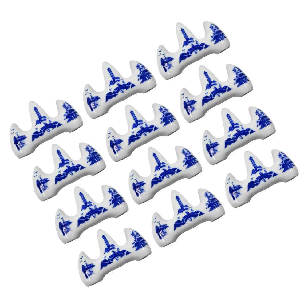 

12 Pcs Pen Holders Ceramic Sumi Rack Painting Brush Calligraphy White Writing Stand Rest