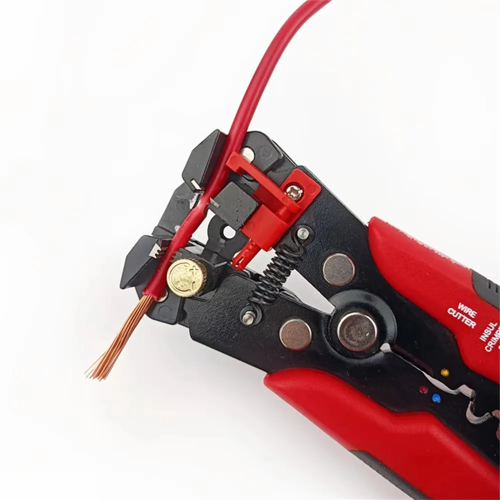 Bomurph Einstellbare Abisolierzange, 3-in-1-Abisolierwerkzeuge, zum Abisolieren von elektrischen Drähten, Kabelschneiden, Crimpwerkzeug – Detail 5