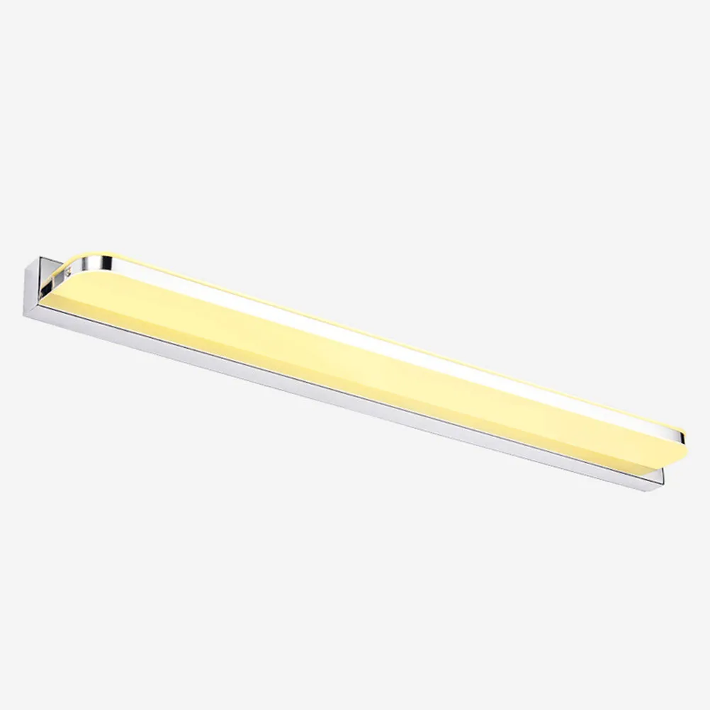 LED Mirror Front Light 7W 42Cm Silver Warm Light Modern Stainless Steel Makeup Mirror Wall Lamp for Bedroom Bathroom Living Room