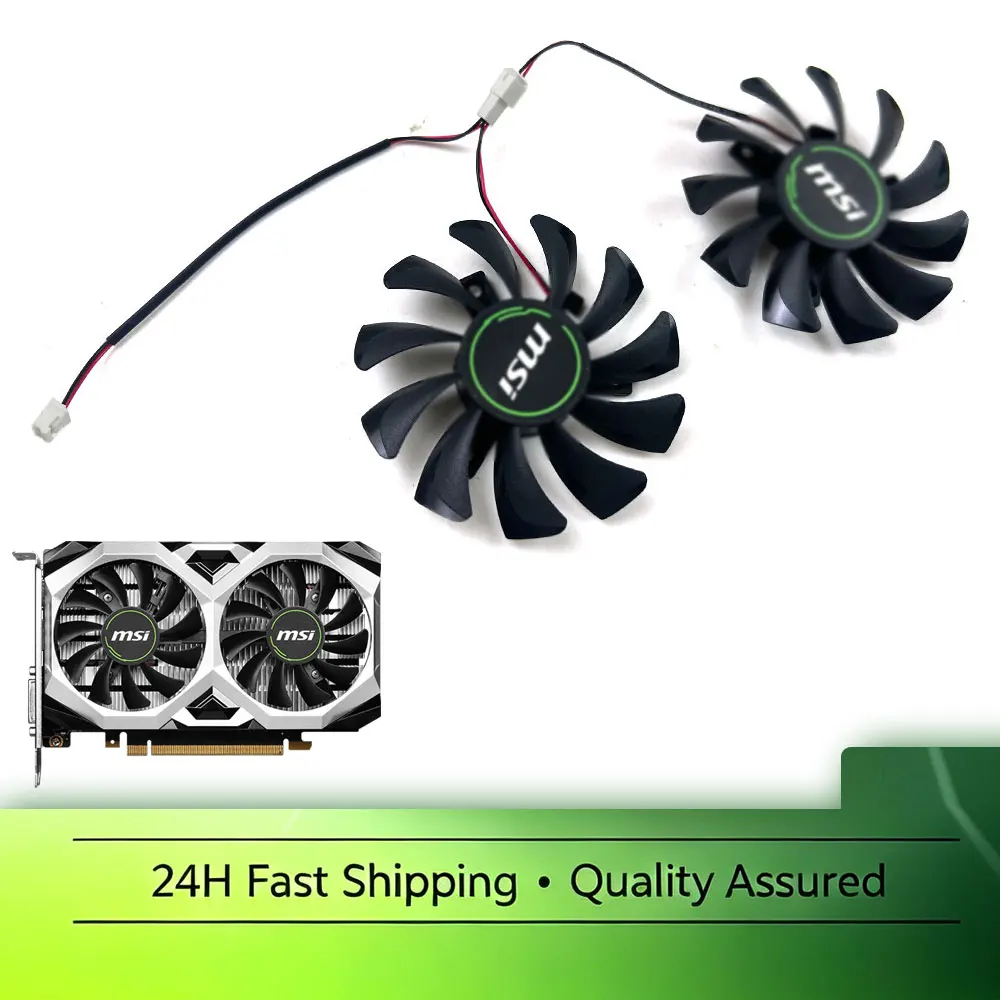 2pcs NEW Cooling Fan 75MM 2PIN HA8010H12F-Z For MSI eForce GTX 1630 VENTUS XS 4G video card fans