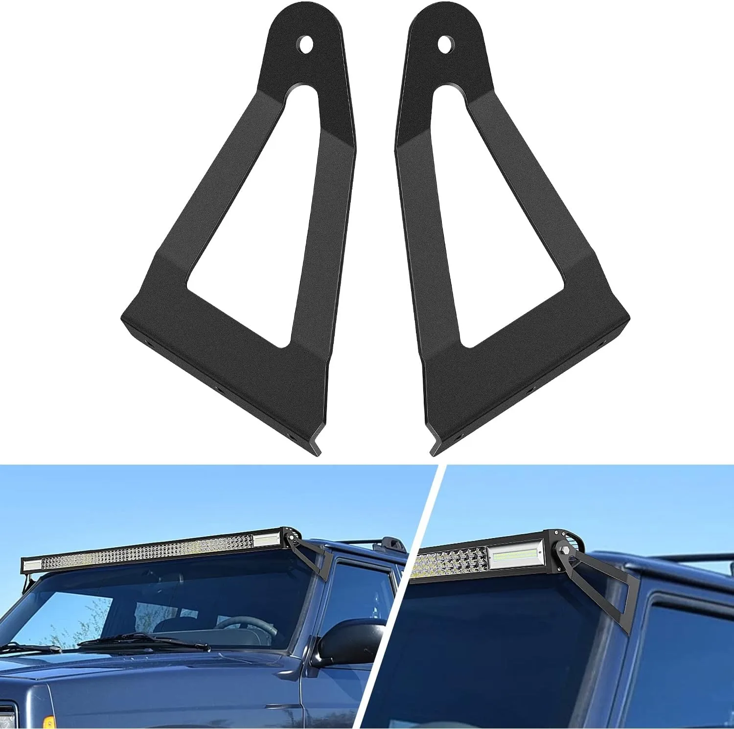 

Nilight 2PCS 50 inch Lamp Holder Curved LED Light Bar Bracket at Upper Windshield Roof Cab for 1984-2001 Jeep Cherokee XJ & 1986-1992 Comanche MJ