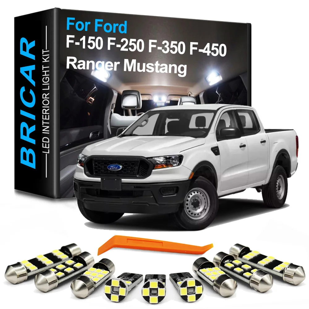 Bricar Canbus Car Indoor Lamp For Ford Ranger Mustang F-150 F-250 F-350 F-450 F150 F250 F350 F450 Interior LED Bulb Light Kit