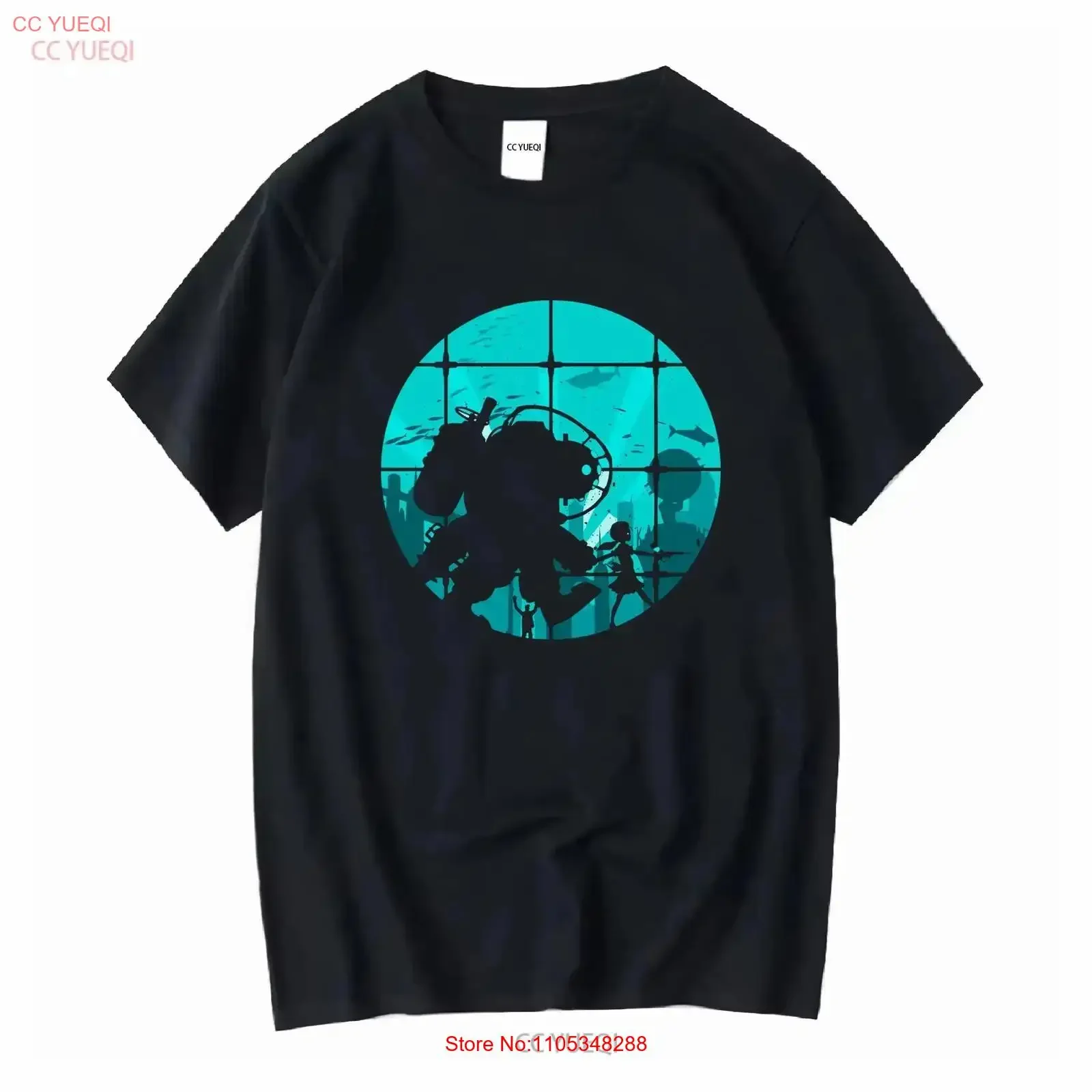 Camiseta clásica retro vintage de Bioshock Big Daddy y Little Sister, tallas S a 5XL, lavada, informal, elástica, transpirable, estilo vintage para hombre