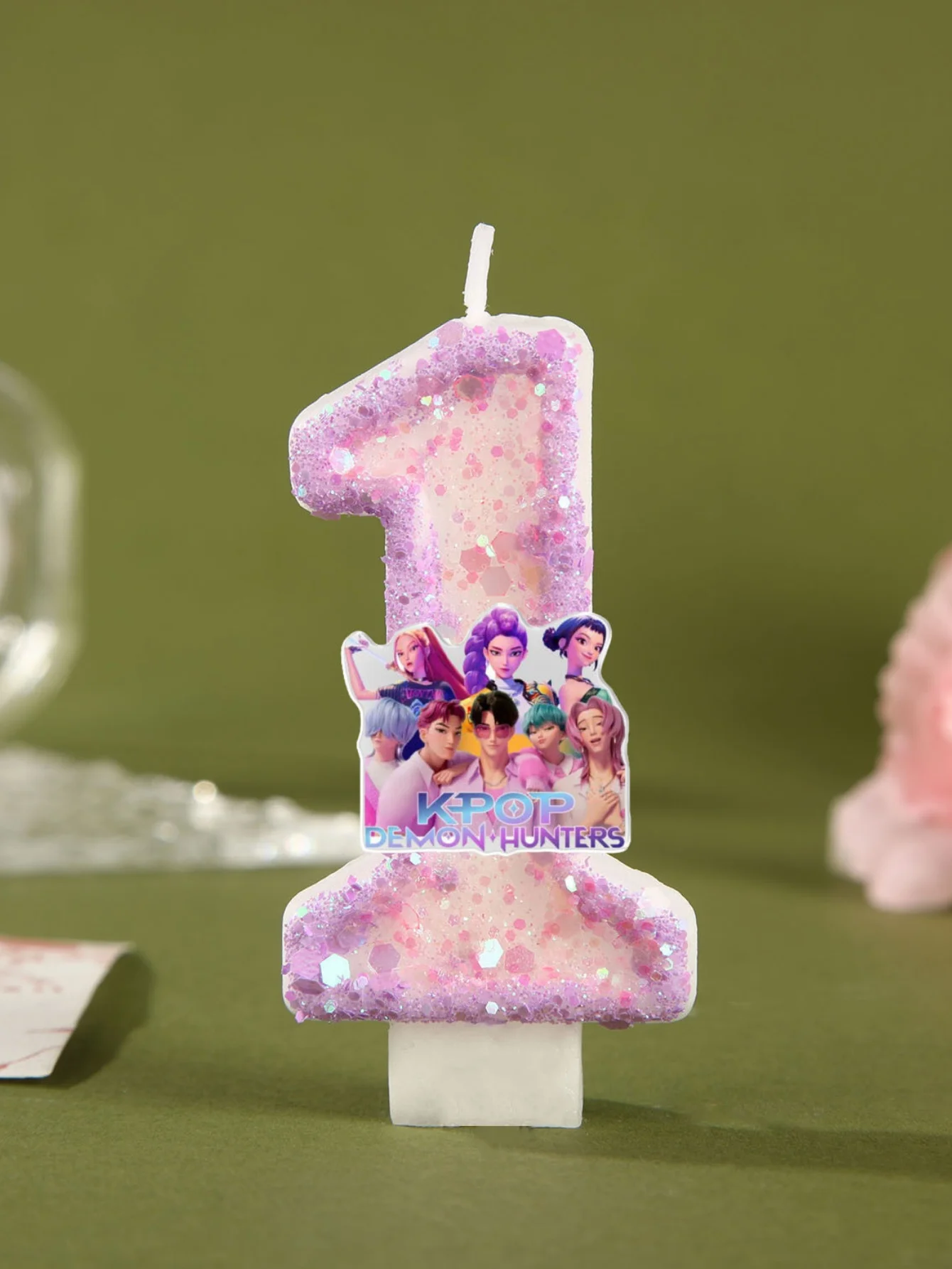 Demon Hunters Pale Pink Digital Candles, Party Small Gifts, Home Decorations, Birthday and Anniversary Candles, Party Decoration